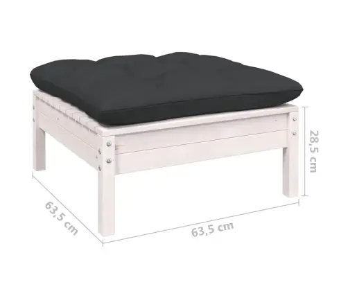 Sodo Komplektas Su Pagalvėmis, 10 Dalių, Baltas, Pušies Masyvas