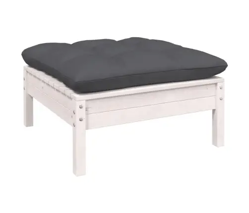 12-Daļīgs Dārza Mēbeļu Komplekts Ar Matračiem, Balta Priede Vidaxl