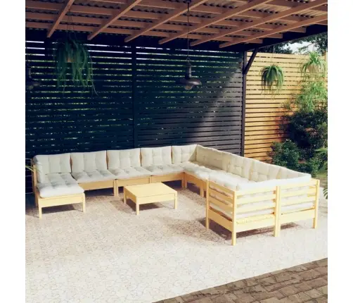 Sodo Komplektas Su Kreminėmis Pagalvėlėmis, 12 Dalių, Pušis