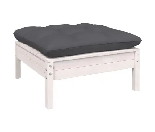 12-Daļīgs Dārza Mēbeļu Komplekts Ar Matračiem, Balta Priede Vidaxl