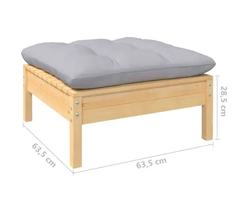 Sodo Komplektas Su Pilkomis Pagalvėmis, 11 Dalių, Pušis