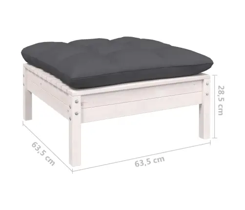 11-Daļīgs Dārza Mēbeļu Komplekts Ar Matračiem, Balta Priede Vidaxl