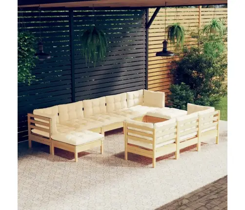 Sodo Komplektas Su Kreminėmis Pagalvėlėmis, 10 Dalių, Pušis