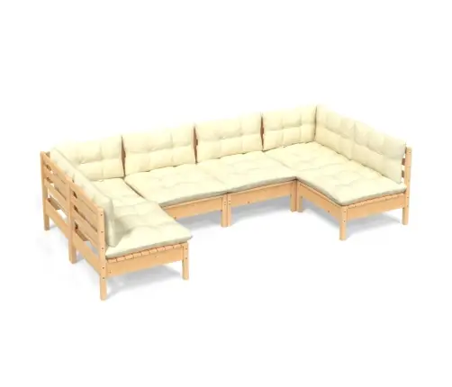 Sodo Komplektas Su Kreminėmis Pagalvėlėmis, 6 Dalių, Pušis