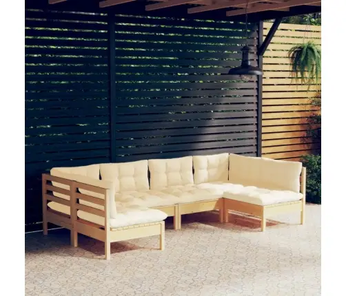 Sodo Komplektas Su Kreminėmis Pagalvėlėmis, 6 Dalių, Pušis