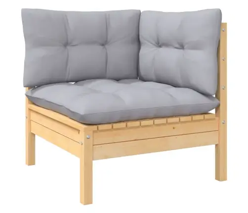 Sodo Komplektas Su Pilkomis Pagalvėmis, 10 Dalių, Pušis