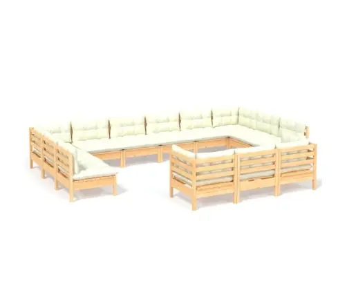 Sodo Komplektas Su Kreminėmis Pagalvėlėmis, 13 Dalių, Pušis