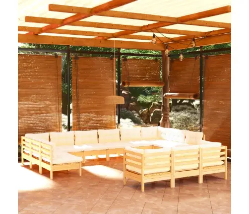 Sodo Komplektas Su Kreminėmis Pagalvėlėmis, 13 Dalių, Pušis