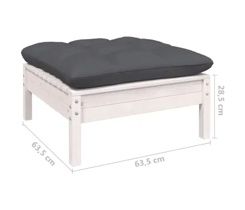 11-Osaline Aiamööbli Komplekt Istmepatjadega, Valge, Männipuit