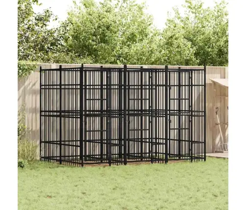 Suņu Voljērs, 5,53 M², Tērauds Vidaxl