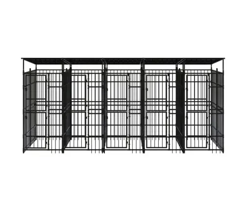 Suņu Voljērs Ar Jumtu, 9,22 M², Tērauds Vidaxl