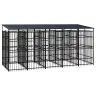 Suņu Voljērs Ar Jumtu, 9,22 M², Tērauds Vidaxl