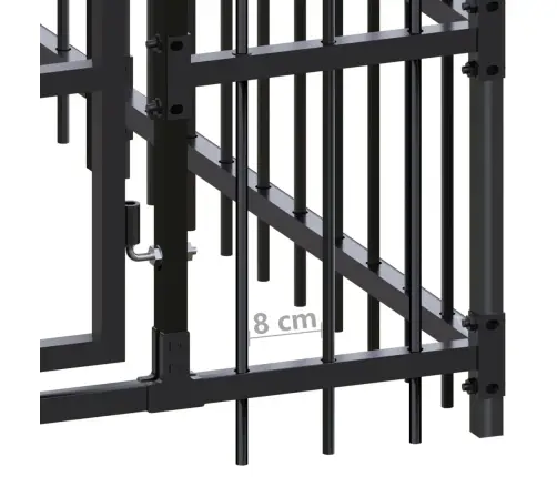 Suņu Voljērs Ar Jumtu, 9,22 M², Tērauds Vidaxl