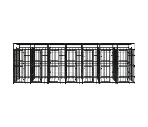 Suņu Voljērs Ar Jumtu, 12,9 M², Tērauds Vidaxl