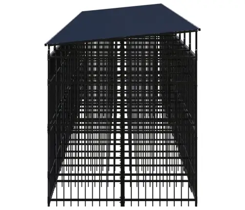 Suņu Voljērs Ar Jumtu, 18,43 M², Tērauds Vidaxl