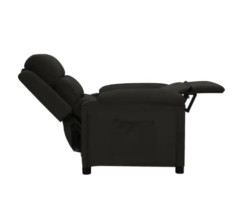 Atpūtas Krēsls, Atgāžams, Melns Audums Vidaxl