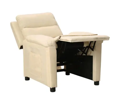 Atpūtas Krēsls, Atgāžams, Krēmkrāsas Audums Vidaxl