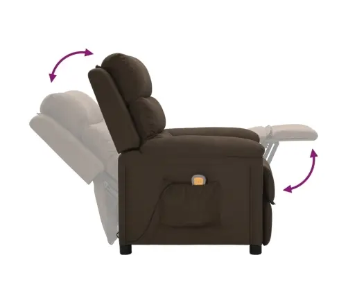 Masāžas Krēsls, Tumši Brūns Audums Vidaxl