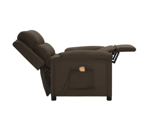 Masāžas Krēsls, Tumši Brūns Audums Vidaxl