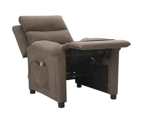 Masāžas Krēsls, Pelēkbrūns Audums Vidaxl
