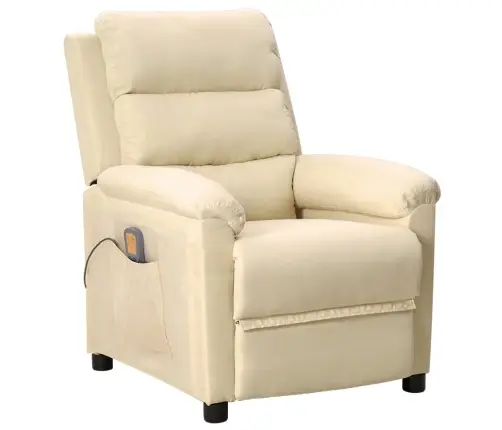 Masāžas Krēsls, Krēmkrāsas Audums Vidaxl