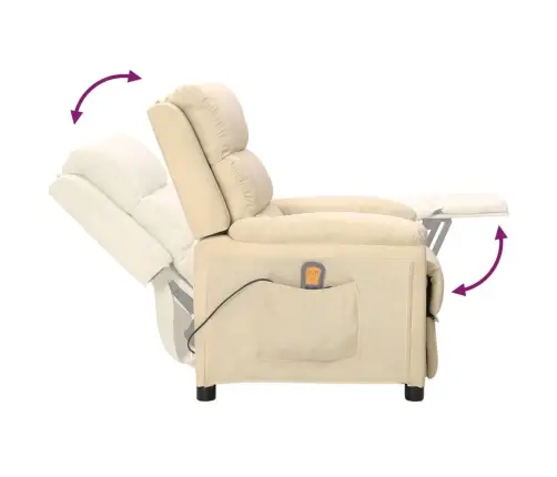 Masāžas Krēsls, Krēmkrāsas Audums Vidaxl