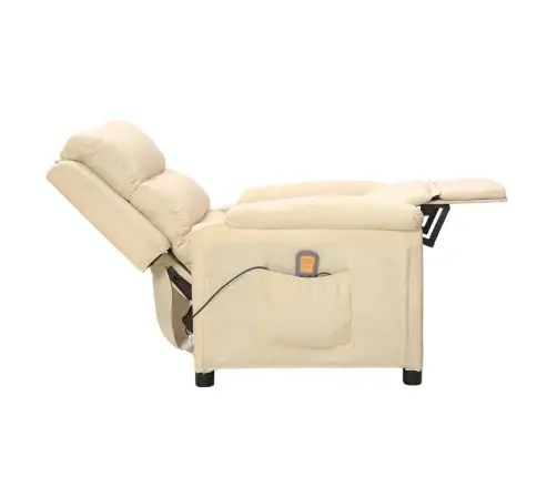 Masāžas Krēsls, Krēmkrāsas Audums Vidaxl