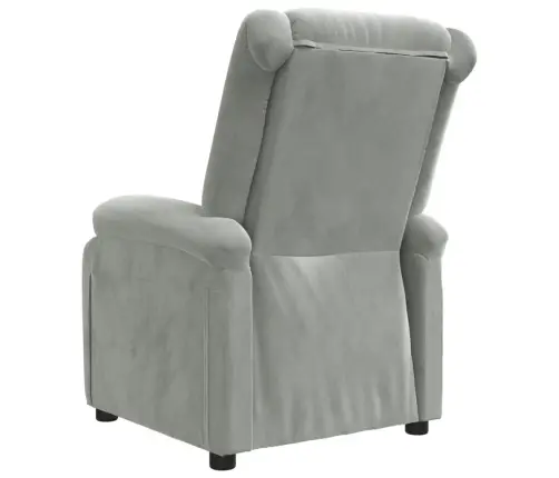 Atlošiamas Krėslas, Šviesiai Pilkos Spalvos, Aksomas