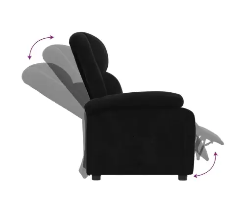 Atlošiamas Krėslas, Juodos Spalvos, Aksomas