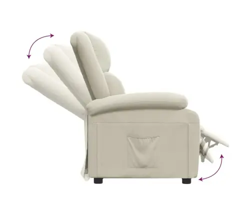 Atlošiamas Krėslas, Kreminės Spalvos, Aksomas