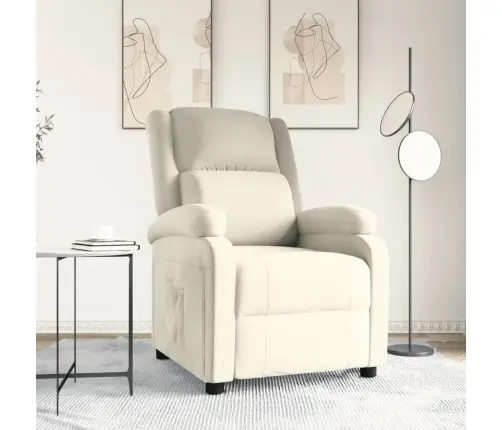 Atlošiamas Krėslas, Kreminės Spalvos, Aksomas