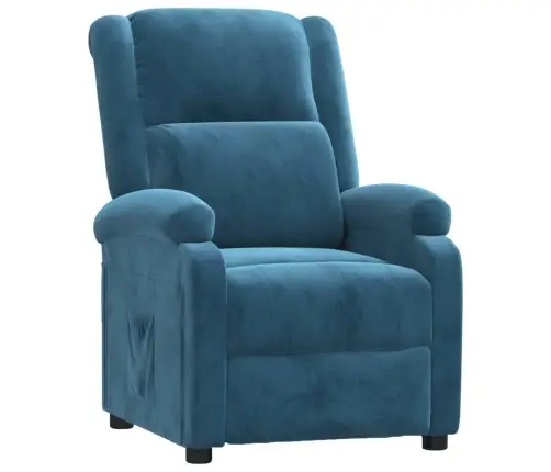 Atpūtas Krēsls, Atgāžams, Zils Samts Vidaxl