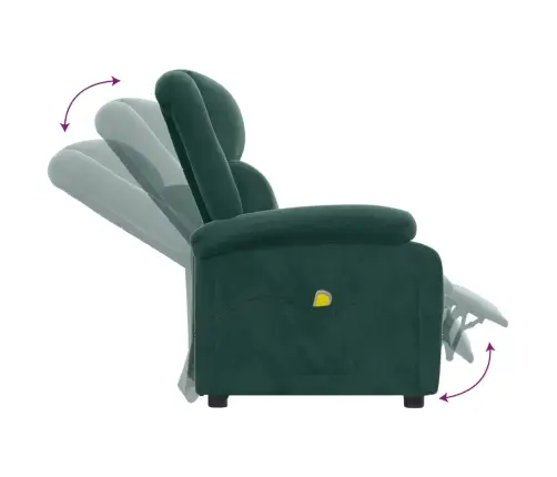 Masāžas Krēsls, Tumši Zaļš Samts Vidaxl