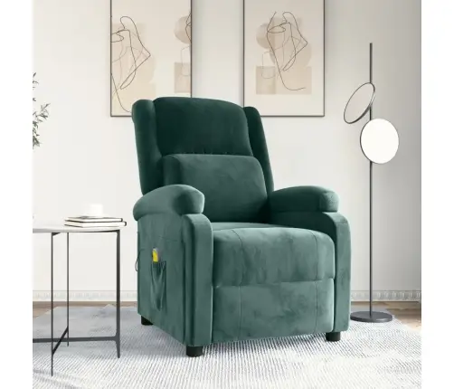 Masāžas Krēsls, Tumši Zaļš Samts Vidaxl