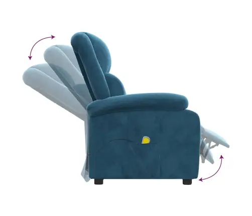 Masāžas Krēsls, Zils Samts Vidaxl