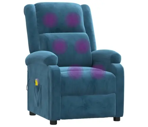 Masāžas Krēsls, Zils Samts Vidaxl