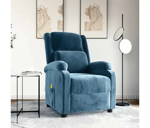 Masāžas Krēsls, Zils Samts Vidaxl