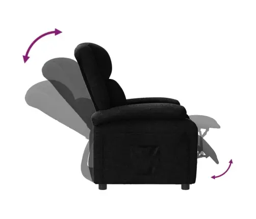 Atpūtas Krēsls, Atgāžams, Melns Audums Vidaxl