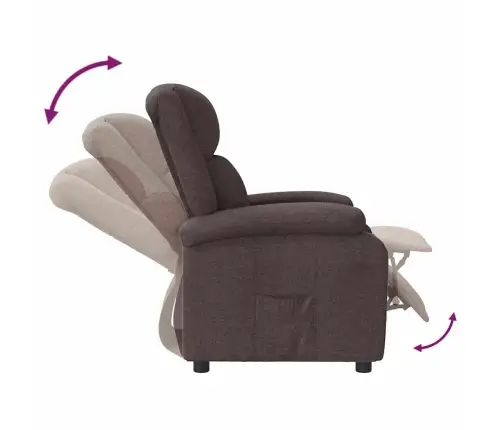 Atpūtas Krēsls, Atgāžams, Tumši Brūns Audums Vidaxl