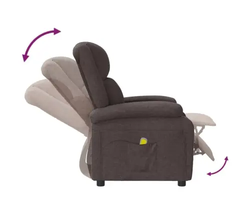 Masāžas Krēsls, Tumši Brūns Audums Vidaxl