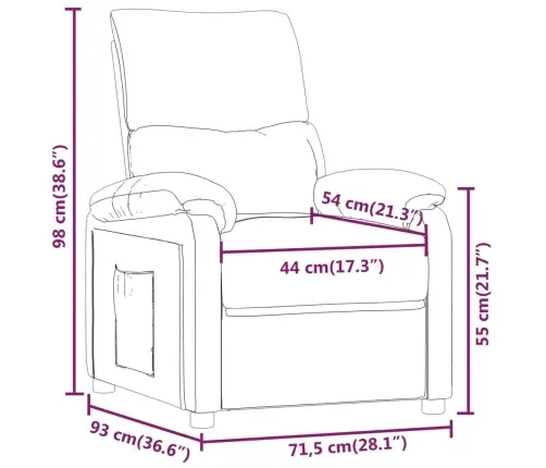 Atlošiamas Krėslas, Taupe Spalvos, Audinys