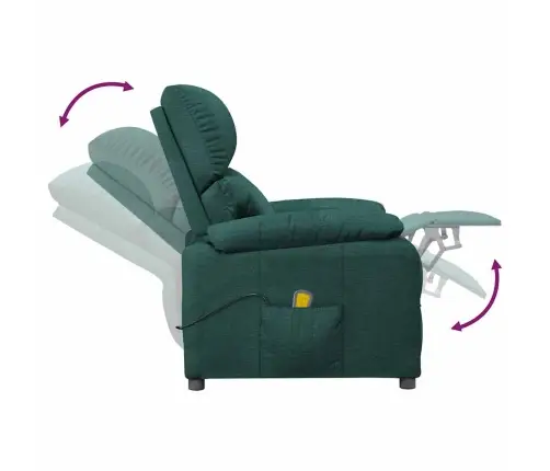 Masāžas Krēsls, Tumši Zaļš Audums Vidaxl