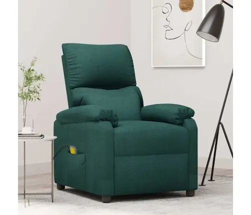 Masāžas Krēsls, Tumši Zaļš Audums Vidaxl