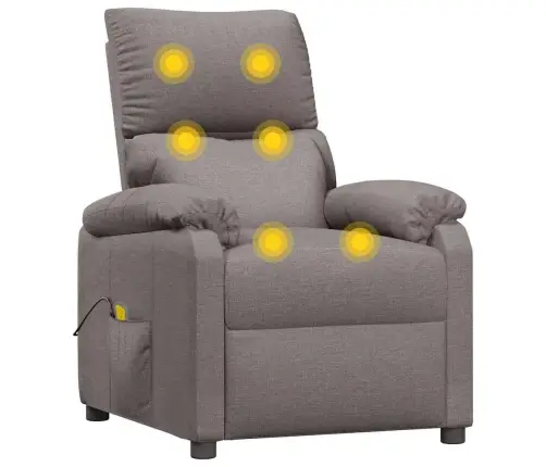 Masažinis Krėslas, Taupe Spalvos, Audinys