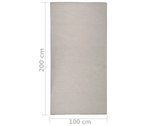 Lauko Kilimėlis, Taupe Spalvos, 100X200cm Plokščio Pynimo