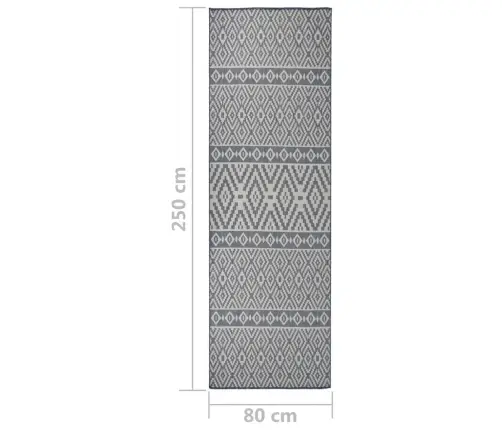 Lauko Kilimėlis, Mėlynos Spalvos, 80X250cm Plokščio Pynimo