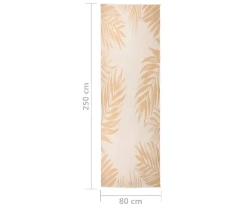 Lauko Kilimėlis, 80X250cm Plokščio Pynimo, Su Lapais Lauko Kilimėlis, 80X250cm Plokščio Pynimo, Su Lapais