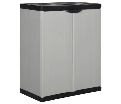 Dārza Skapītis Ar 1 Plauktu, 68X40X85 Cm, Pelēks Ar Melnu Vidaxl