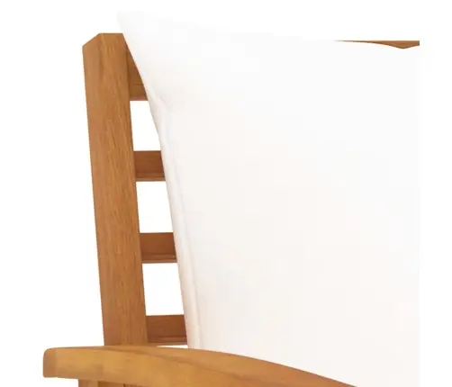 Dārza Sols, 120 Cm, Krēmkrāsas Spilveni, Akācijas Masīvkoks Vidaxl