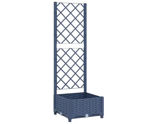 Dārza Puķu Kaste Ar Špaleru, Zili Pelēka, 40X40X121,5 Cm, Pp Vidaxl